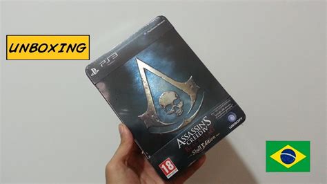 Unboxing Ps3 Assassins Creed Iv Black Flag Skull Edition Pt Br Youtube
