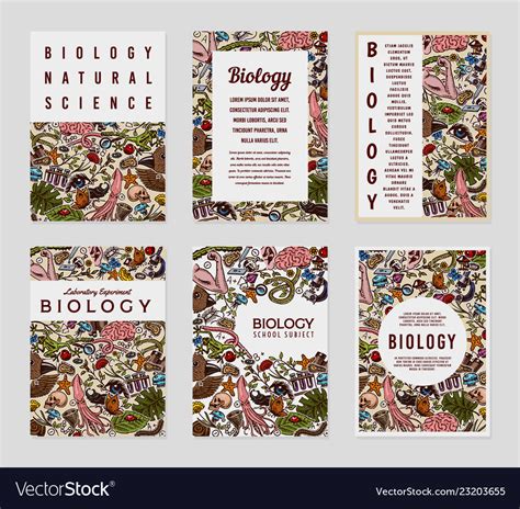 Biology Cards Science Templates And Banners Vector Image