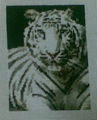 Mini White Tiger Cross Stitch Pattern By Artecy Completed On Count