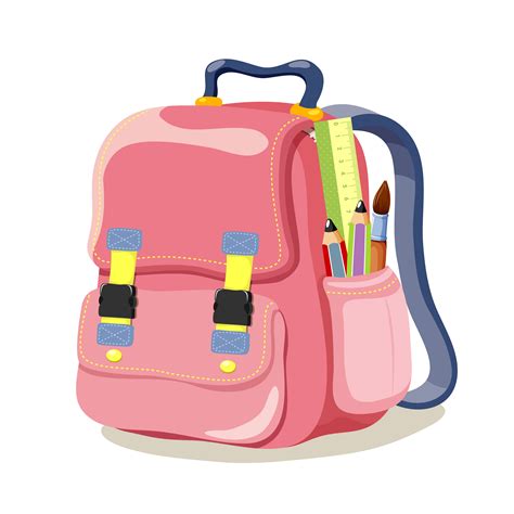 Colored School Bag Vector 04 Free Download