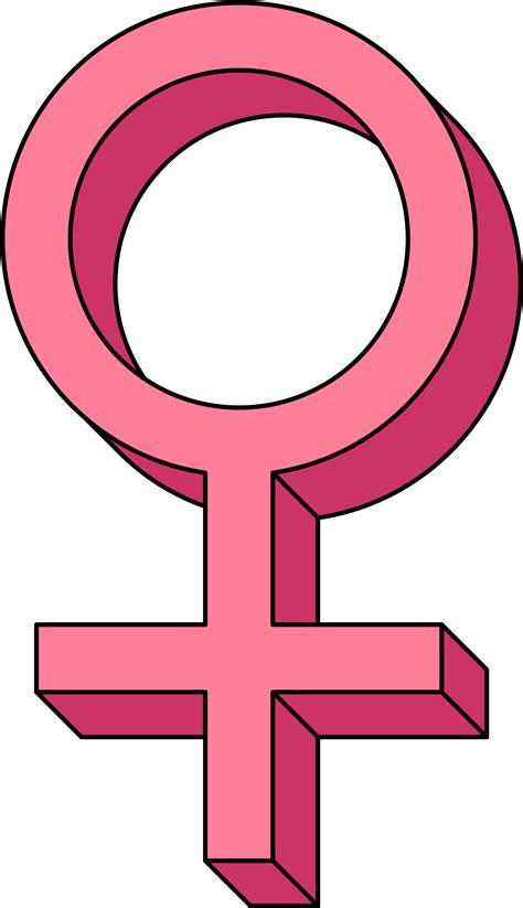 Venus Female Symbol Pseudo 3d Pink Female Symbol Png Clipart Full
