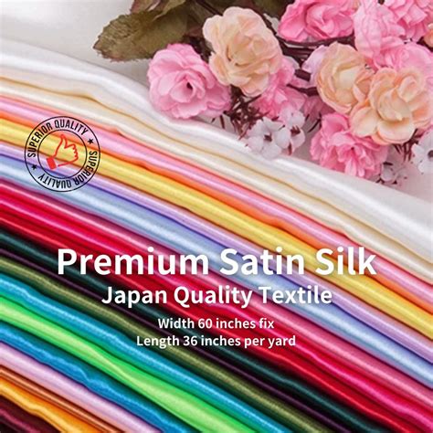 Premium Light Satin Silk Fabric Cloth Tela Japan Quality Textile