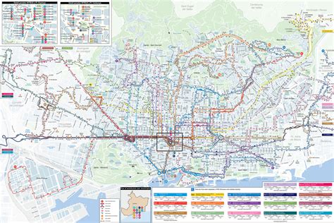 Mappa E Cartina Del Autobus E Nitbus Di Barcellona Stazioni E Linee