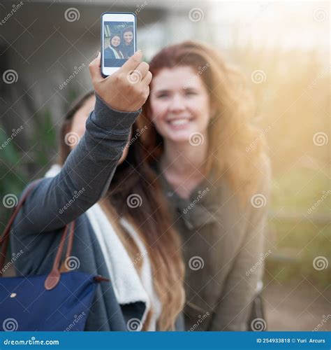 But First Let Me Take A Selfie Two Young Women Taking A Selfie