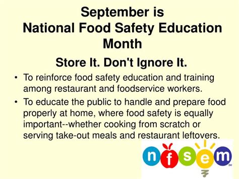 Ppt September Is National Food Safety Education Month Powerpoint