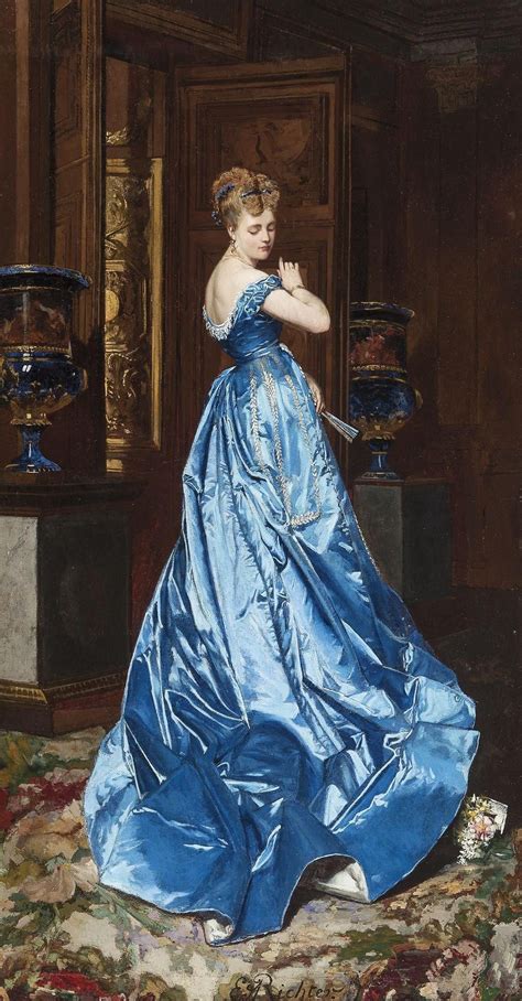 La Robe Bleue The Blue Dress Edouard Frederic Wilhelm Richter
