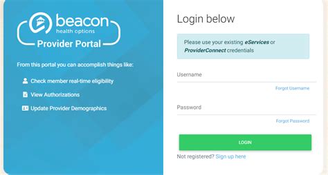 Provider Portal Login Pages Info