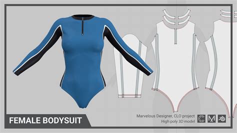 Artstation Female Bodysuit Marvelous Designer Clo 3d Project Resources