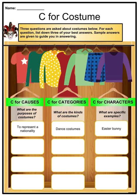 Costume Facts Worksheets Halloween And Background For Kids