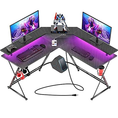 Seven Warrior Gaming Desk 504” With Led Lights And Power Outlets L