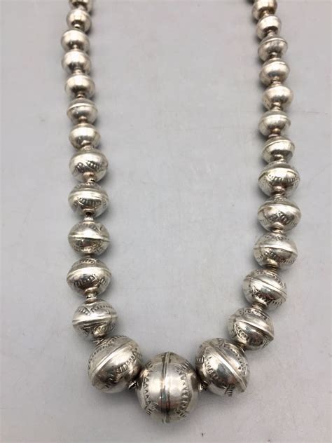 Sterling Silver Bead “navajo Pearl” Necklace