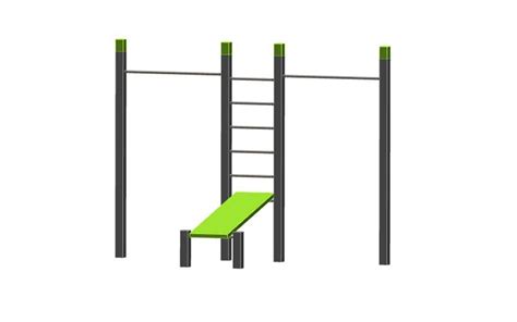 Pull Up Double Bench Mini Wall Outdoor Gym Non Solo Arredo