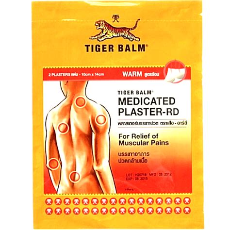 Tiger Balm Plaster Patch Rd Warm 9 Plasters 10cm X 14cm For Sale
