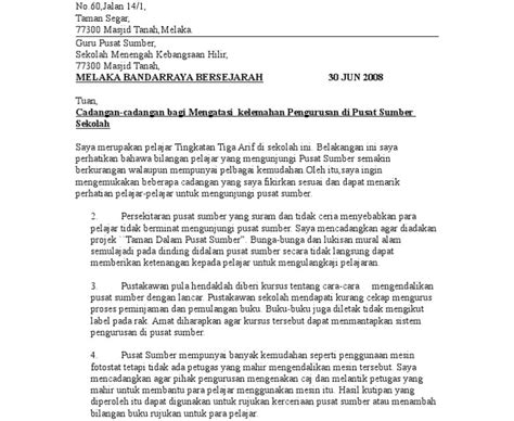 Contoh Karangan Surat Rasmi Spm Terbaik