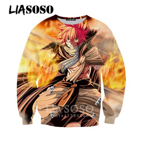 Liasoso Fairy Tail Mens Sweatshirt Tee Giapponese Famosa Maglietta