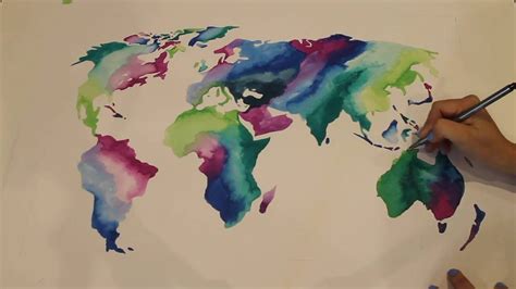 World Map Painting Ink Youtube