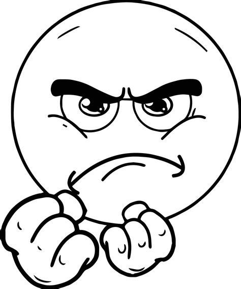 Angry Cartoon Face Anger Management Coloring Page