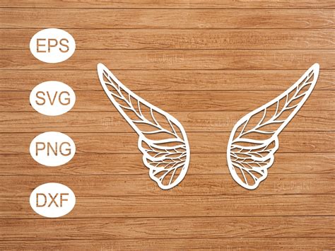 Angel Wing Silhouette Silhouette Svg Angel Wings Svg Cuts Line Art Digital Drawing Dxf