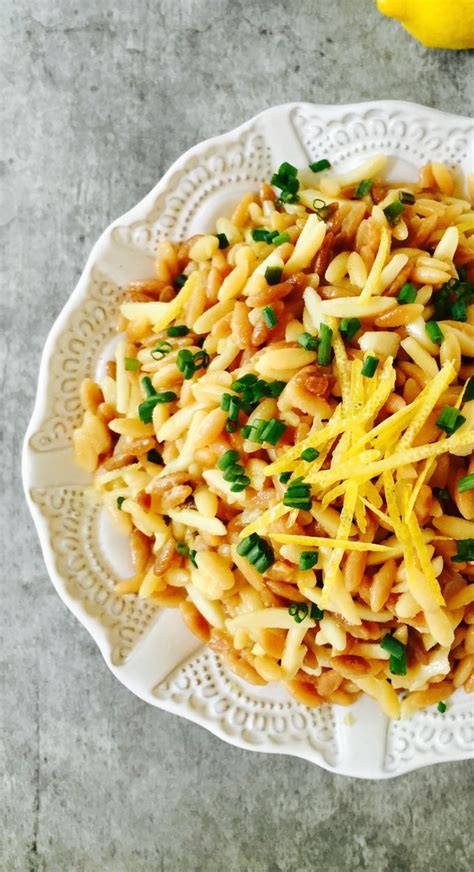 Easy Orzo Pilaf With Lemon And Chives Gritsandpines Com