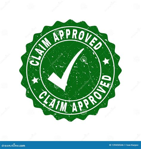 Claim Approved Grunge Stamp With Tick Stock Vector Illustration Of