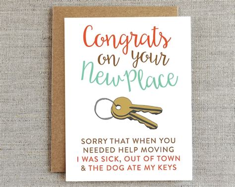 Funny Moving Card New Home Card Housewarming Card New House