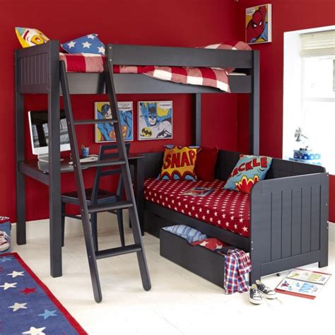 Lively Colorful Boys Room Space Saving Bunk Beds Designs Interior