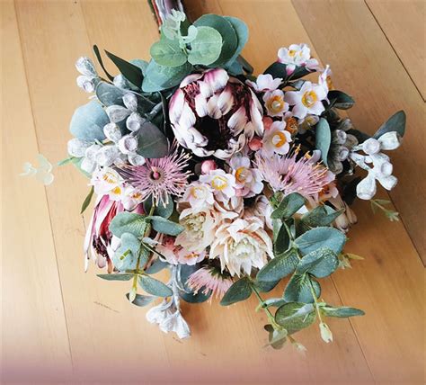 Maybe you would like to learn more about one of these? Australian Native Flowers Bridal Bouquet - Protea, Gum ...