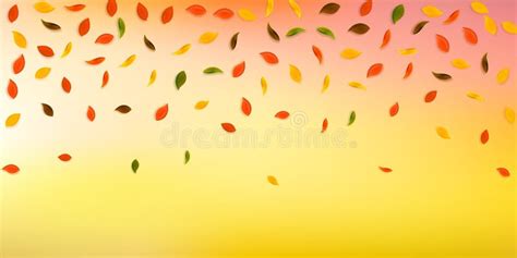 Falling Autumn Leaves Red Yellow Green Brown R Stock Vector
