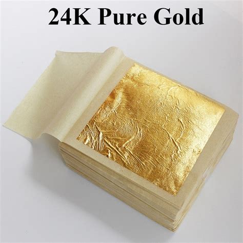 Edible Gold Leaf 24k Gold Leaf Sheets Edible Gold Foil Cake Etsy