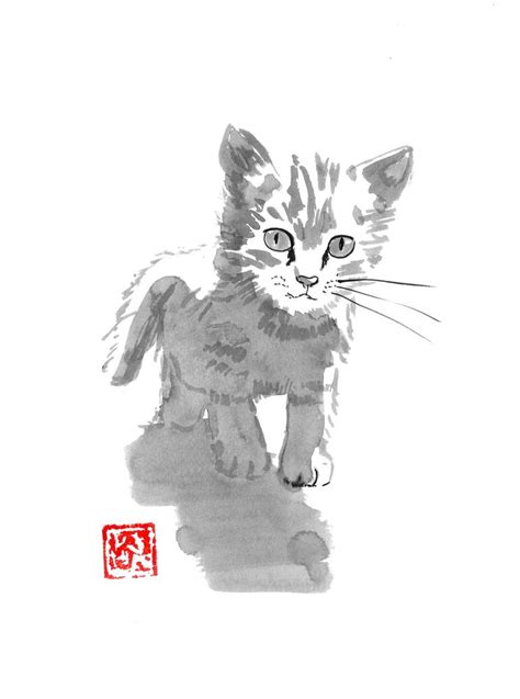 Kitty Cat Drawing By Pechane Sumie Saatchi Art