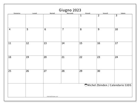 Calendario Giugno 2023 Da Stampare “47ds” Michel Zbinden Ch