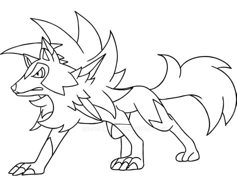 Lycanroc Dusk Form Coloring Page Wayskiza Hot Sex Picture