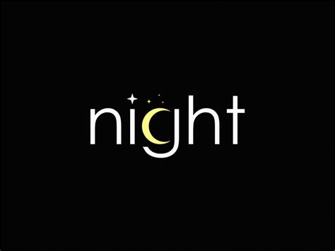 The Word Night Written In White On A Black Background