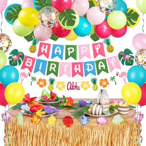 Buy EAF Hawaiian Birthday Decorations Luau Birthday Party Decorations