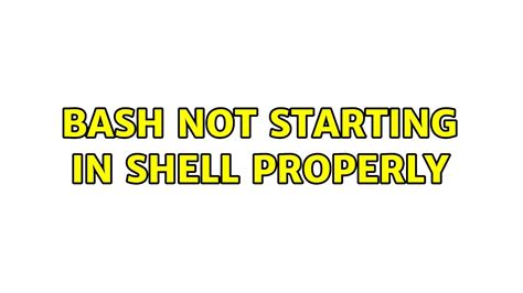 A your pc did not start correctly error on your screen indicates a problem with specific startup files and configurations. Bash not starting in shell properly - YouTube