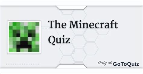 The Minecraft Quiz