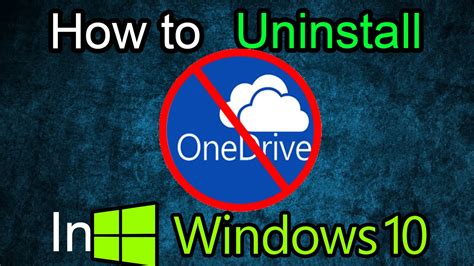 Windows 10 How To Remove Onedrive Completely YouTube
