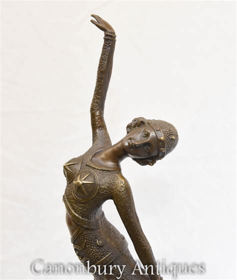 Art Deco Bronze Statue Female Dancer Figurine