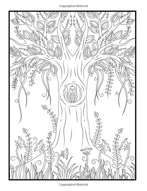 34 Enchanted Forest Tree Coloring Pages For Adults