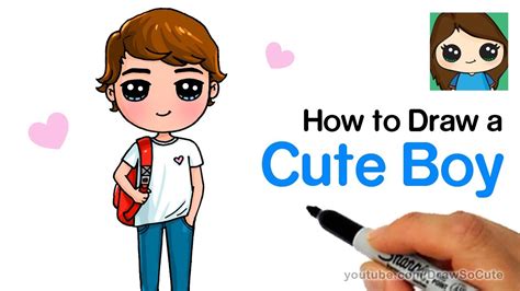 How To Draw Cute School Boy Easy Youtube