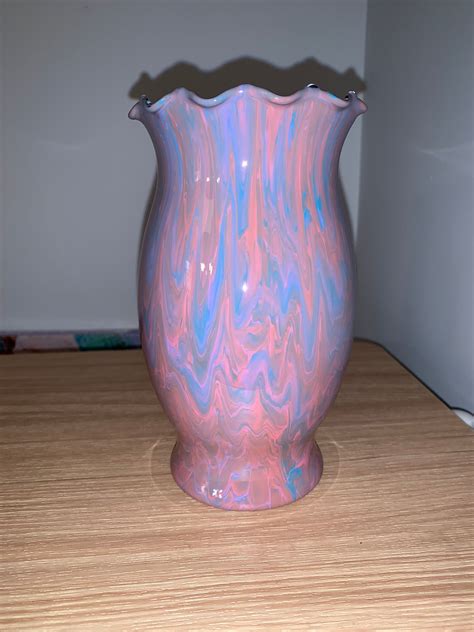 Acrylic Pour Glass Vase Home Decór Ts For Her Glass Etsy