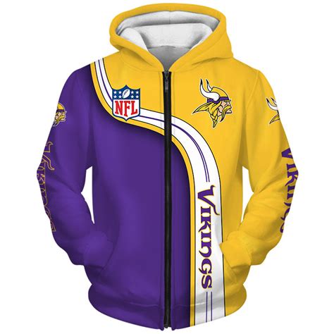 18 Sale Off Minnesota Vikings Zip Up Hoodies 3d Minnesota Vikings