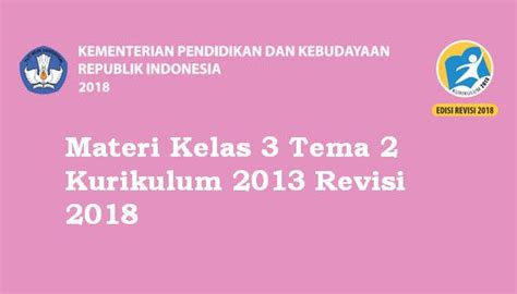 Materi Kelas 3 Tema 2 Kurikulum 2013 Revisi 2018 | Kurikulum, Buku, Belajar
