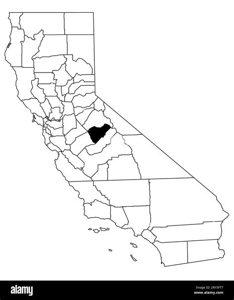 Map Of Mariposa County In California State On White Background Single