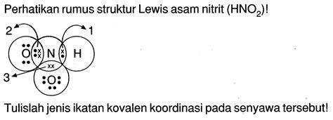 Perhatikan Rumus Struktur Lewis Asam Nitrit HNO2 Tulis