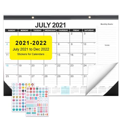 Buy Large Academic 2021 2022 Desk Calendar 18 Months Desk Pad 17 X