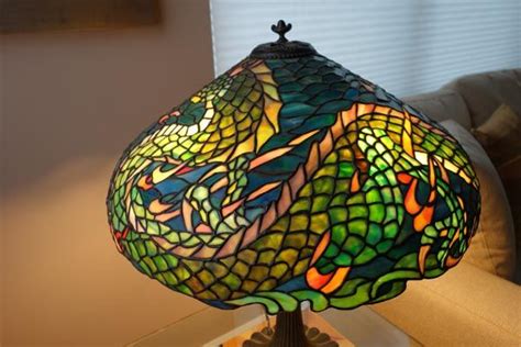 Dandk Dragon Lamp Tiffany Art Glass Stained Glass Stained Glass Lamps Tiffany Art