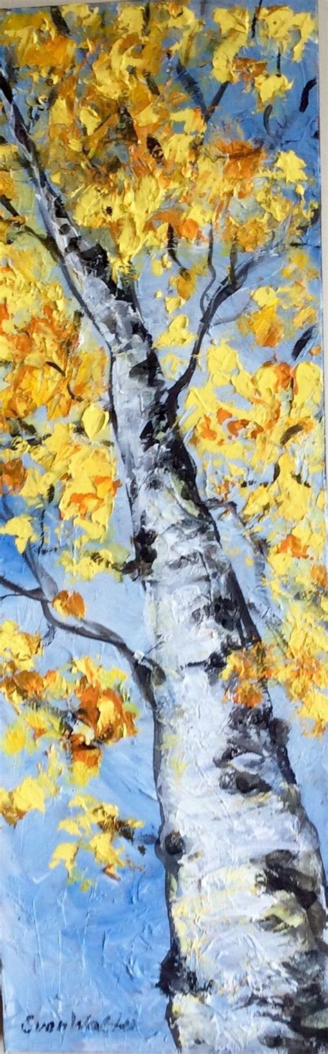Aspen Tree Abstract Painting Original Painting 36 X 12 Aspen Trees