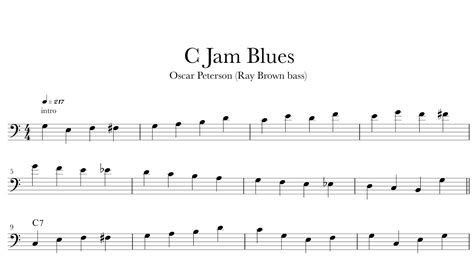 C Jam Blues Oscar Peterson Ray Brown Bass Bass Transcription