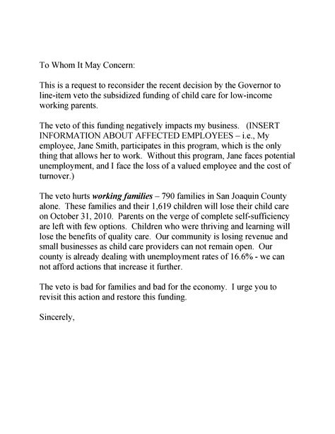 How To Write To Whom It May Concern Letter Template